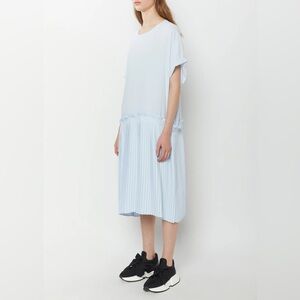 Maison Margiela MM6 pastel sky blue pleated midi dress - size IT 44 (US 8)